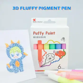 6vnt/dėžutė 3D stebuklingos spalvos spragėsių rašiklis pūkuotas putų pigmentas burbulas Vaikai 