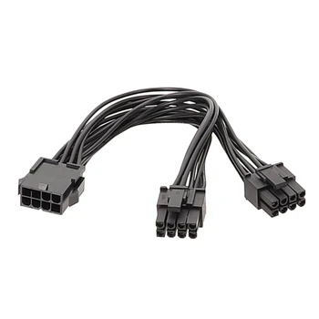 8Pin moteriškas į dvigubą 8Pin vyriškas kabelio adapteris 20cm CPU 8Pin į PCIE 2X 8Pin (6+2) grafikos vaizdo plokštės maitinimo skirstytuvo kabelis
