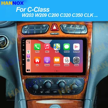 9inch lietimui jautrus ekranas Android GPS NAVI radijas Mercedes Benz C klasė W203 C200 C320 C350 CLK W209 Multimedia Headunit su rėmeliu