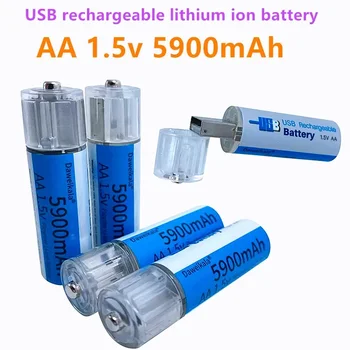 AA 1.5V baterija 5900mAh USB įkraunama ličio jonų baterija AA 1.5V baterija nuotolinio valdymo pultui Žaislinė lemputė Batery+nemokamas pristatymas