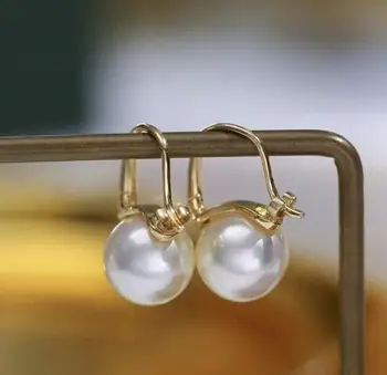 AAA Japoniški apvalūs 10 mm balto perlo auskarai Papuošalai moterims Vakarėlis Vestuvės Kalėdinės dovanos