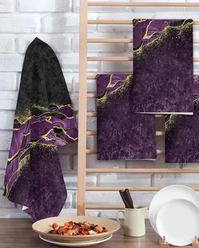 Abstraktus juodo marmuro purpurinis malachitas 40*60cm Arbatos rankšluosčių absorbcija Walf Patikrinimai Virtuvės valymas Rankšluosčių šluostė Servetėlės Indų skudurai