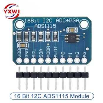 ADS1115 16 bitų i2C modulio tikslumas ADC 4 kanalų kūrimo plokštė Pro stiprinimo stiprintuvas nuo 2.0V iki 5.5V skirtas Arduino