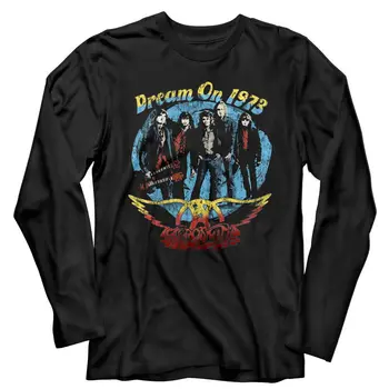Aerosmith Dream On Tour 1973 Vyriški marškinėliai ilgomis rankovėmis Vintage Photo Rock Band