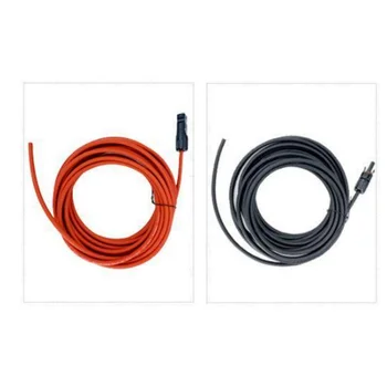 ALLMEJORES 1 Pora Saulės fotovoltinis kabelis juodas ir raudonas su vyriška ir moteriška jungtis Saulės kolektoriaus kabelis 2.5mm² 14 AWG nemokamas laivas