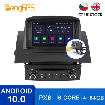 Android 10.0 Automobilinis multimedijos grotuvas, skirtas Renault Megane 2 Fluence 2002-2008 GPS navigacija Jutiklinio ekrano stereo veidrodžio nuoroda PX6 DSP