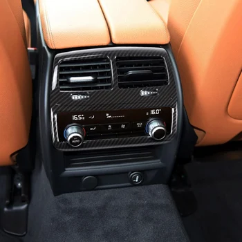 Anglies pluoštas BMW 5 serijos G30 2017-18 automobilis ABS plastikinis chromuotas salonas bagetai Galinės eilės AC ventiliacijos angos rėmo dangtelio apdaila 1vnt