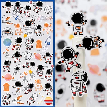 Animacinių filmų lipdukai astronautas mieli skaidrūs lipdukai dekoravimui mobiliojo telefono galinio apvalkalo lipdukai