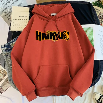 Anime Text Haikyuu Print Hoodie Fashion Casual Mens Clothing Aukštos kokybės džemperis vyrams Patogus oversized sportinis kostiumas