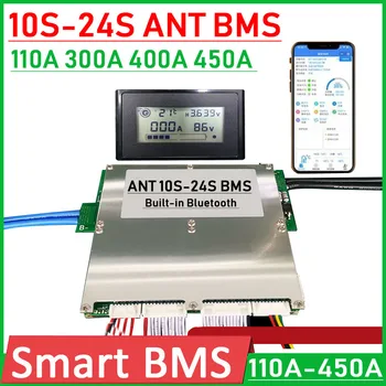 Ant BMS 10S TO 20S 100A 300A 400A Smart Bluetooth Li-ion Lifepo4 LTO Ličio baterijų apsaugos plokštė 13S 14S 16S 17S 48V 60V