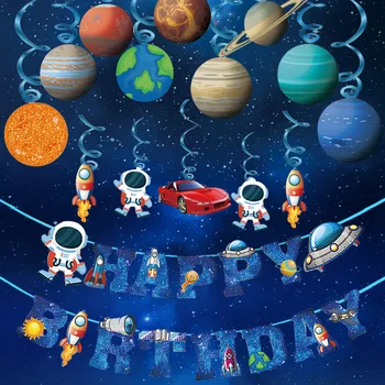 Astronautų vakarėlių rinkinys Kosminiai balionai Raketų folijos balionai 
