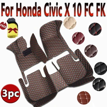 Automobiliniai grindų kilimėliai Honda Civic X 10 FC FK 2016 ~ 2021 Kilimėliai Odinis grindų kilimėlis Kilimai Salono dalys Neperšlampamas įklotas Automobilių priedai