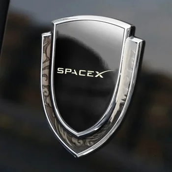 automobiliniai lipdukai 3D metaliniai priedai automatinis priedas Tesla dvigubo variklio spacex p75d p85d p90d p100d
