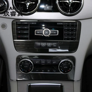 Automobilio CD skydelis oro kondicionavimo mygtuko jungiklio skydelis Rėmas Nerūdijančio plieno dangtelio lipduko apdaila Mercedes Benz GLK X204 2013-2015