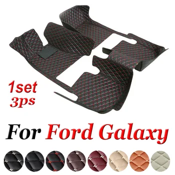 Automobilių grindų kilimėliai Ford Galaxy Mk IV 3 2016 ~ 2019 7seat automobilių salonų dalys vandeniui atsparus grindų kilimėlis automobilių kilimėlis pilnas komplektas automobilių priedai