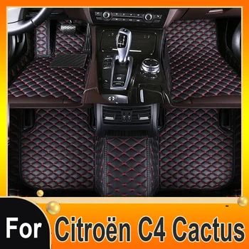 Automobilių kilimėlių grindys Citroën C4 Cactus 2014 ~ 2020 vandeniui atsparus odinis automobilių kilimėlis pilnai komplektuotas tapete Automotivo Para Carro automobilių aksesuarai