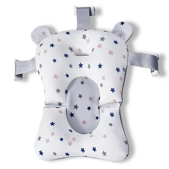 Baby Bathing Seat Security Support Mat tinklinis tinklelis plaunamas kvėpuojantis minkštas mažylis Dušo kūno pagalvėlė su dirželiais