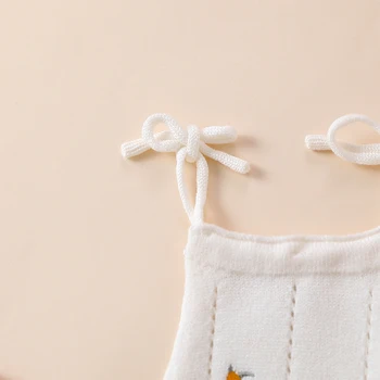 Baby Girl Sweater Romper Mielas kvadratinis kaklas Kaklaraištis Vyšnių spagečių dirželis Kombinezonas Baby Toddler Girl kombinezonas