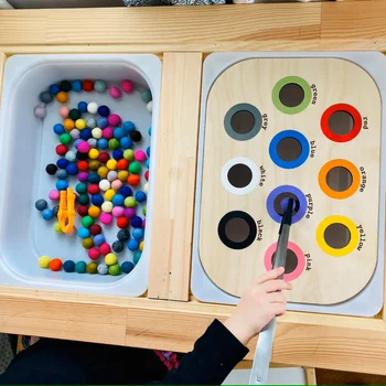 Baby Toy Sensory Tray stalo žaidimas Medinės plytelės Tėvų ir vaikų sąveika Montessori ankstyvojo ugdymo žaislai Vaikų žaislai