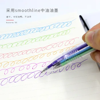 Baile Bl-191 Creative Multi-Function Six-Color Press Color Medium Oil Pen Multi-Color Ballpoint Pen Atom Pen