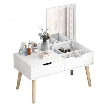 Bay langų persirengimo stalas miegamasis mažas butas Paprastas grindų makiažo stalas Modernus minimalistas