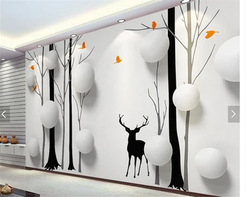 beibehang Individualūs tapetai 3D freska modernus paprastas apskritimas elnių miško fonas tapetai svetainės studijų sienų popierius namų dekoras