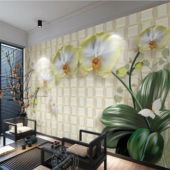 Beibehang Individualūs tapetai Svetainė Miegamasis Mural 3D Deluxe Minkšti krepšiai Phalaenopsis Juvelyriniai dirbiniai TV sofa Fonas 3D tapetai