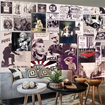 beibehang papel de parede Didelė svetainės sofa TV sienų freskos tapetai 3D kavinė Monroe retro asmenybė KTV baro tapetai