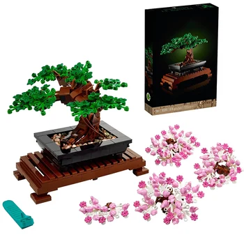 Bonsai medžio gėlių puokštė Amžinas statybinių blokų kaladėlių modelis Namų dekoravimo augalo vazoninių dovanų rinkinys vaikams suderinamas 10281