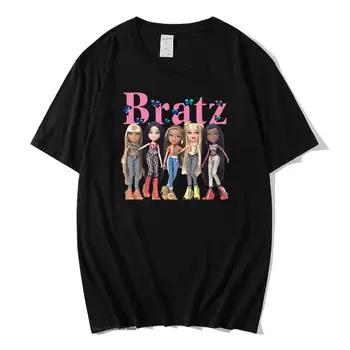 Bratz Tshirt 100%medvilniniai oversized Y2k drabužiai moteriški trumpomis rankovėmis Top juokingi moteriški drabužiai Harajuku Y2k trišakiai marškinėliai vyrams