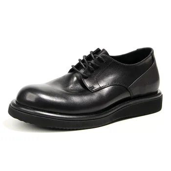 britiško stiliaus minkštos odos platforma Vyriški oficialūs batai Patogūs juodai rudi Prabangūs natūralios odos biuro verslo batai Vyras