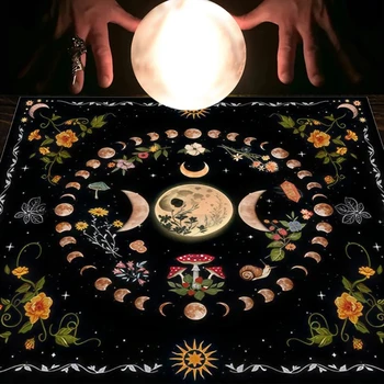 Būrimai Staltiesė Mėnulio fazės Gėlių astrologijos Taro kortos Staltiesė Altoriai Audinys Būrimai Žaidimo priedai