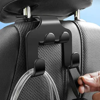 Car Backseat Hooks 2 In 1 Auto Seat Headlay Hook Storage Hanger Car Back Seat Storage Organizer Holder Clip for Handbag Rankinė