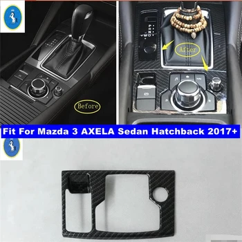 Car Center Stalls Pavarų perjungimo dėžės dangtelio apdaila Tinka Mazda 3 AXELA sedanas Hečbekas 2017 2018 Anglies pluošto interjero aksesuarai
