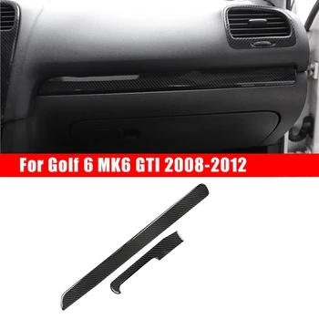 Carbon Fiber Copilot prietaisų skydelio apdailos juostos dangtelis golfui 6 MK6 - 2008-2012 dekoravimo priedai