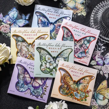 Card Lover 5 Nts [Butterfly Love Flower Cluster Series] Vintage Journal Lipdukai PET lipdukų popieriaus medžiagos iškarpų knygos rinkinys
