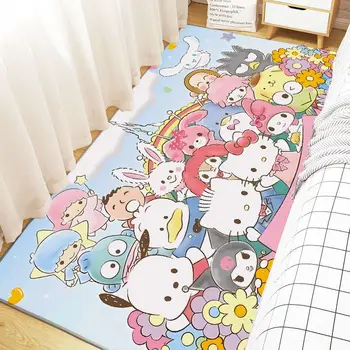 Cartoon Sanrio kilimas Hello Kitty Kuromi Melody Cinnamoroll Lounge kilimėlis Anime miegamasis Lova Svetainės grindų kilimėlis Namų dekoras