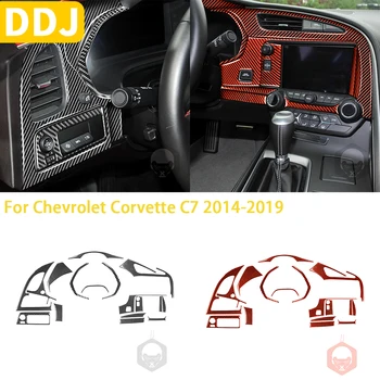 Chevrolet Corvette C7 2014 2015 2016 2017 2018 2019 priedai Anglies pluošto automobilio salonas Ventiliacijos radijo skydelio apdailos lipdukas