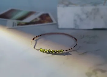 Chunjiang Small Olive Green Zircon Crystal Shiny Art Waustin Spalvinga virve karoliukais briaunota moteriška rankinė