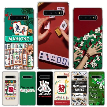 Creative Mahjong silicio skambučių telefono dėklas, skirtas Samsung Galaxy S10 Plus S20 FE S21 S22 S23 Ultra Lite S10E S9 S8 + S7 Edge Cover