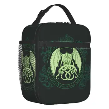 Cthulhu Lovecraft skambutis izoliuoti pietų krepšiai Siaubo aštuonkojis Čiuptuvų monstras Nešiojamas aušintuvas Terminis Bento dėžutė Darbo kelionės