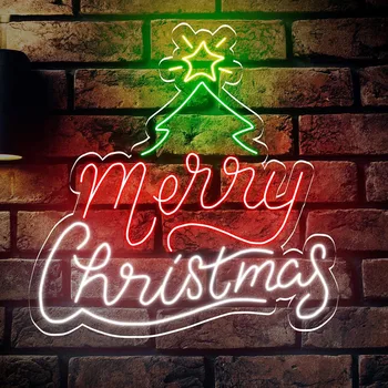 Custom Christmas Neon Sign Holiday Decoration Personalized Business Logo Neon Led Light Beauty Salon Wall Lamps Led Neon Sign
