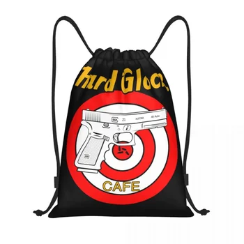 Custom Hard Glock Cafe Drawstring Bag Vyrai Moterys Lengvas JAV rankinis pistoletas Logotipas Sporto sporto salė Laikymo kuprinė