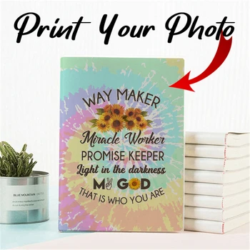 Custom Photo Journal Personal Notebook Sunflower Way Maker Diary Promise Keeper Paper Notepad Cute Cartoon Kawaii Dropship
