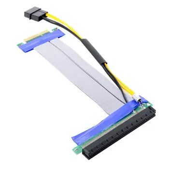 CY Xiwai 4x to 16x PCI-E Express Flex kabelio stovo kortelės adapterio ilgintuvo keitiklis su 4pin galia 15cm