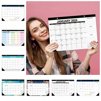 Daily Planner 2024 Sieninis kalendorius Biuro raštinės reikmenys 18 mėnesių Anglų kalendorius Savaitės tvarkaraštis Popieriniai raštinės reikmenys