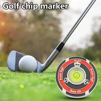 didelio tikslumo golfo kamuoliuko žymeklis su 2 lygio matuoklio šoninio lygiavimo skaitytuvo įrankio golfo padėties ženklo priedais golfo žaidėjams