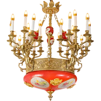 DINGFAN Prancūziško aukso silueto gėlė Dažyta dekoratyvinė šviestuvas Vintažinis Porcelianas Dekoratyvinis šviestuvas