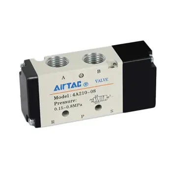 dviejų padėčių penkių krypčių AIRTAC valdymo elektroninis vožtuvas 4A110-06 4A210-08 Pneumatinis vožtuvo solenoidinis vožtuvas