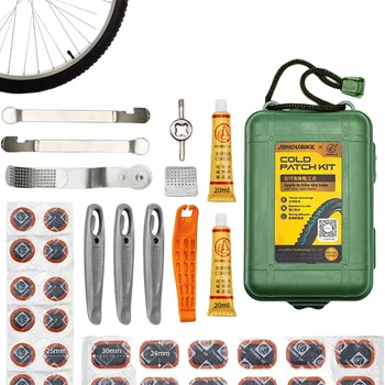 Dviračio padangų pleistro rinkinys Nešiojamas kalnų dviračių padangų remonto rinkinys Patvarus dviračių rinkinys Patogus dviračio įrankių rinkinys plento dviračiui Mtb Bmx